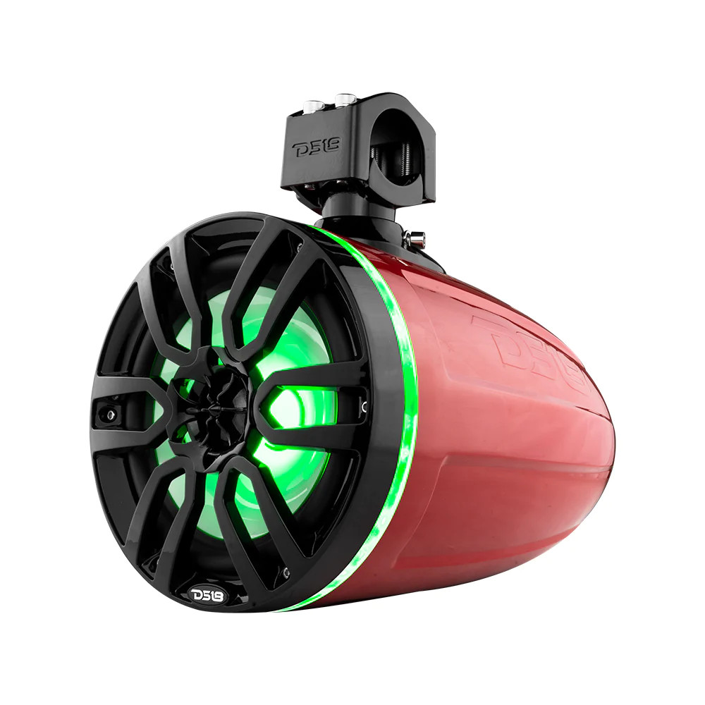 DS18 HYDRO 8" MARINE TOWERS WITH INTEGRATED RGB LED LIGHTS 375W - RED