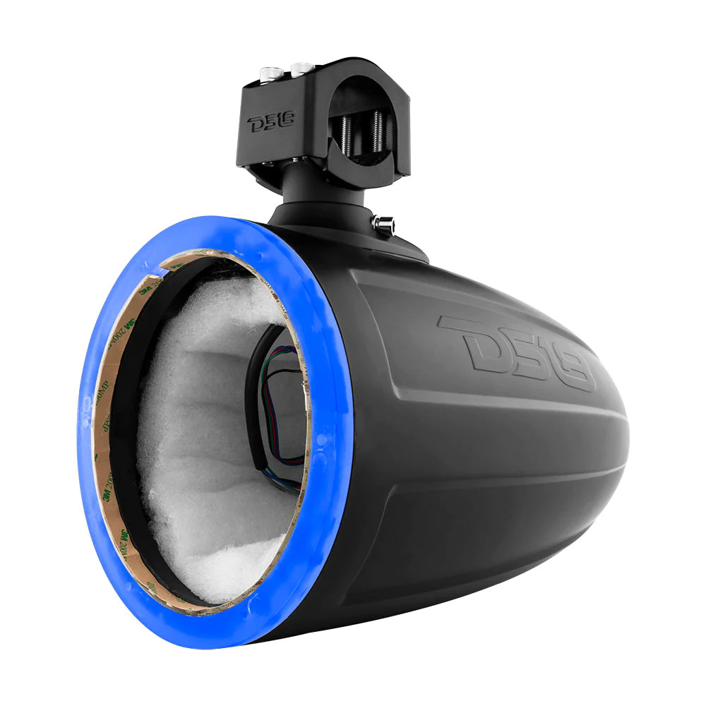 DS18 HYDRO 8" Marine Tower with Integrated RGB LED Lights No Speakers Black - EACH