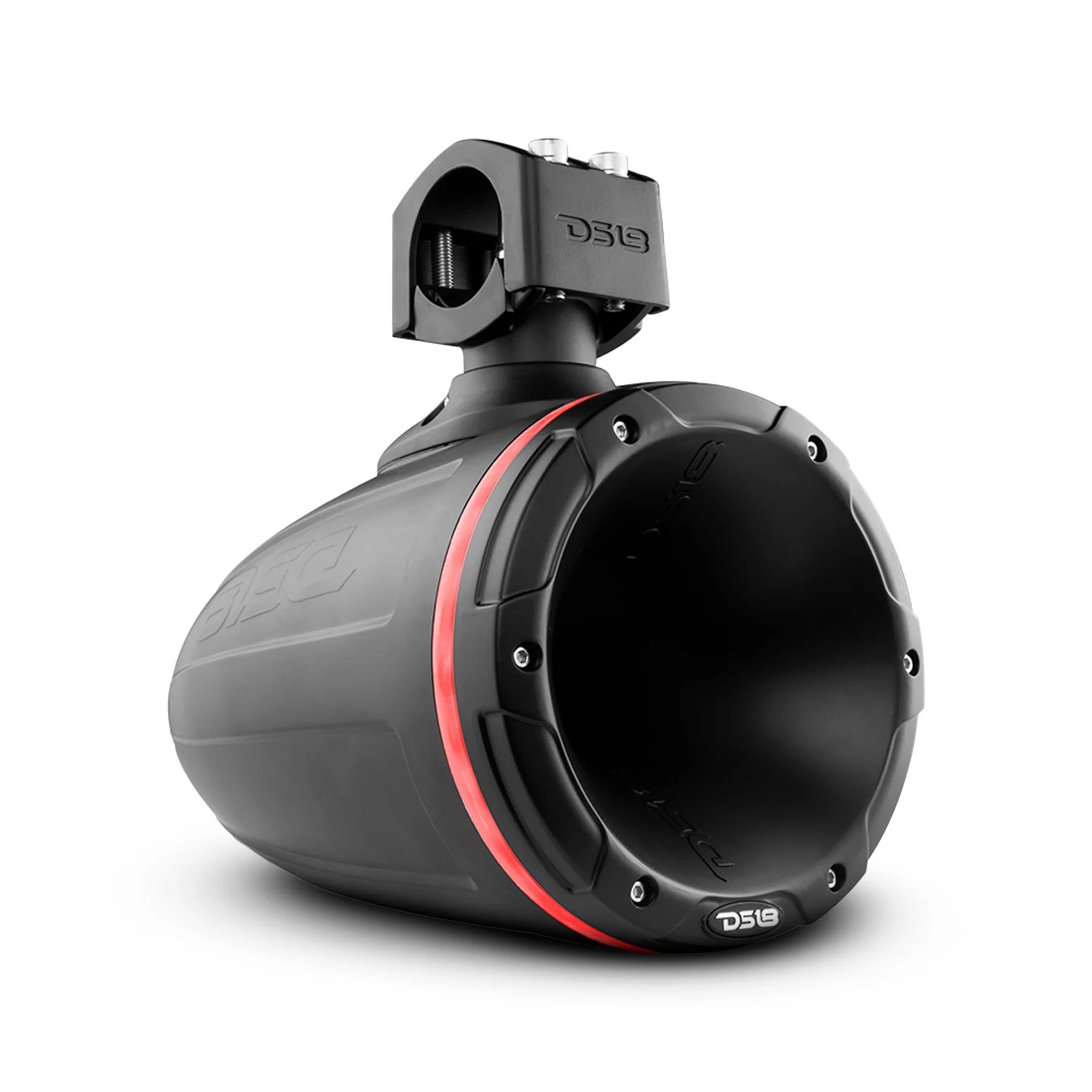 DS18 HYDRO 1.75" DRIVER WAKEBOARD POD TOWER SPEAKER WITH INTEGRATED RGB LED LIGHTS - 900 WATTS - BLACK - EACH