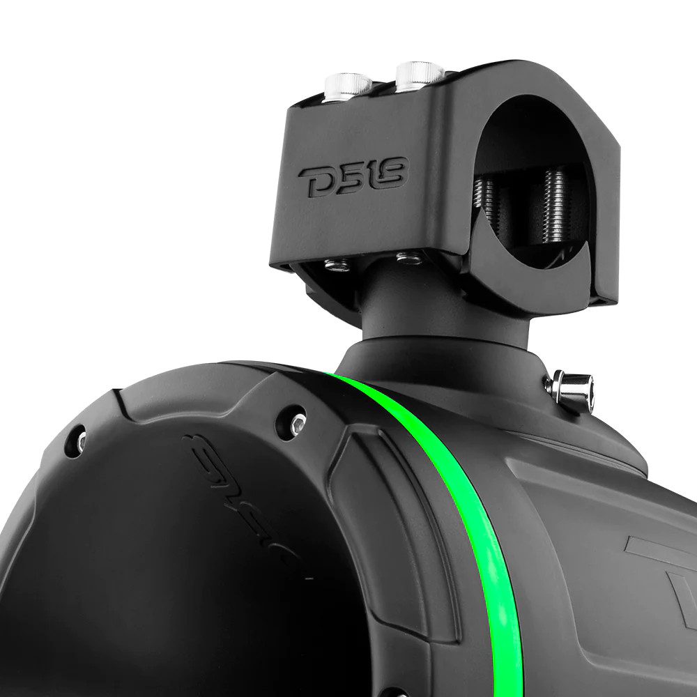 DS18 HYDRO 1.75" DRIVER WAKEBOARD POD TOWER SPEAKER WITH INTEGRATED RGB LED LIGHTS - 900 WATTS - BLACK - EACH