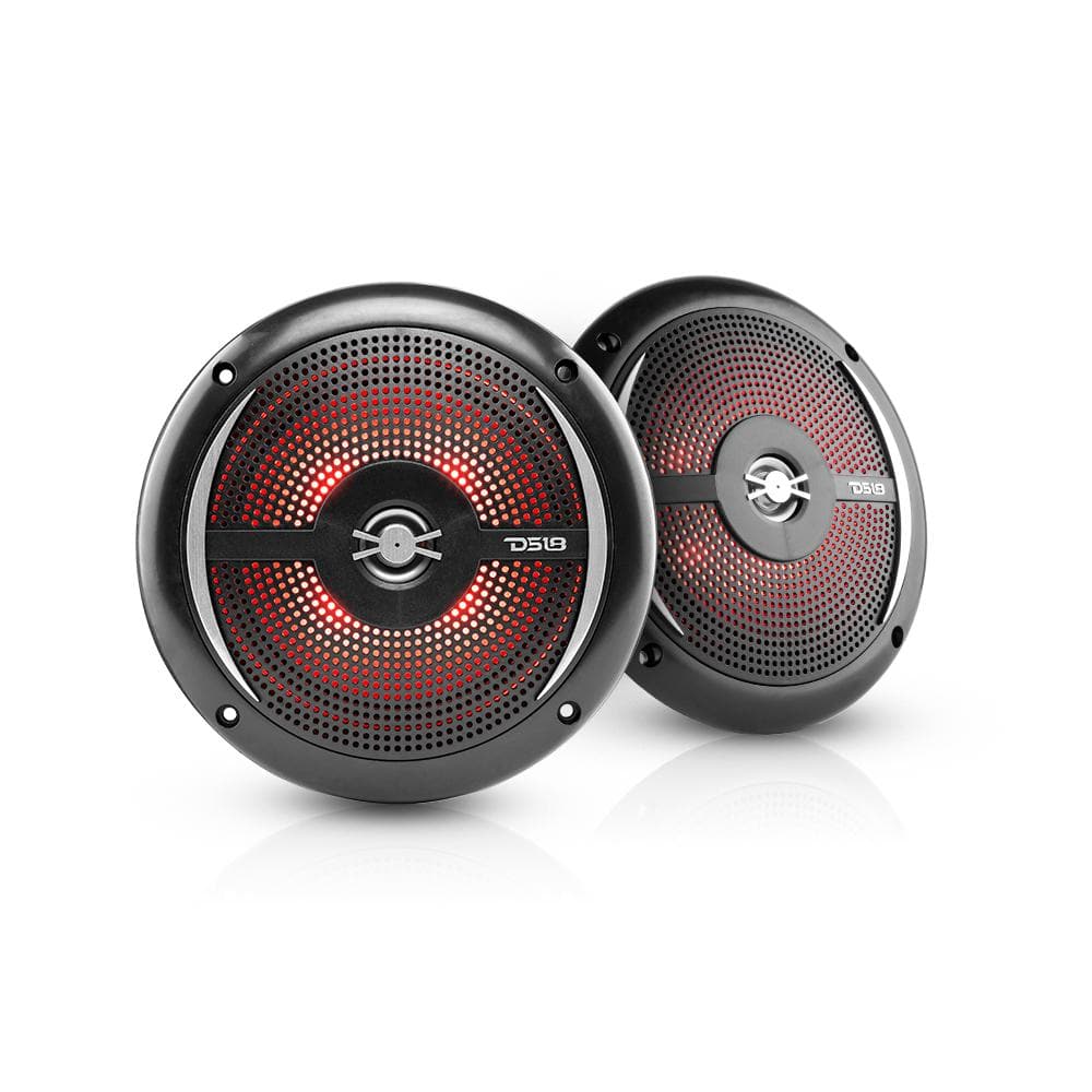 DS18 HYDRO 6.5" SUPER SLIM MARINE SPEAKERS WITH INTEGRATED RGB LIGHTS - BLACK