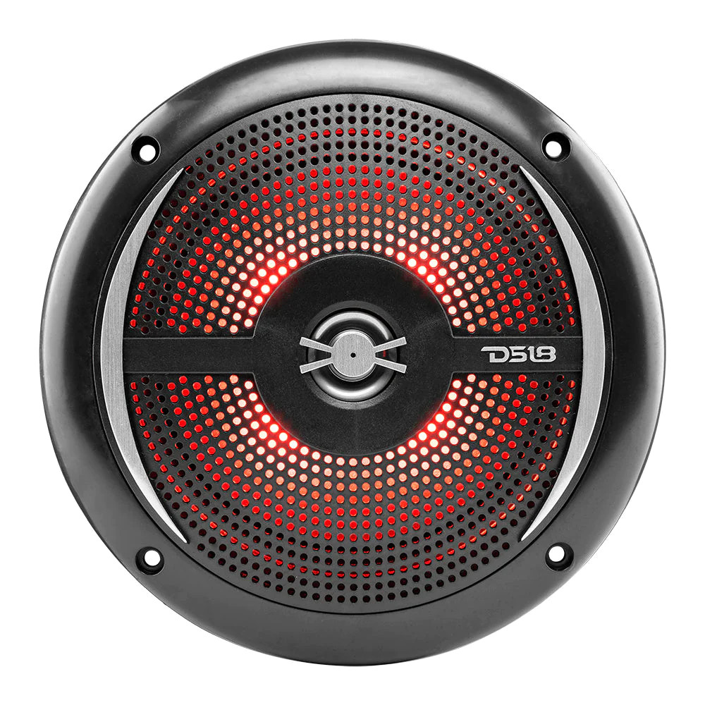 DS18 HYDRO 6.5" SUPER SLIM MARINE SPEAKERS WITH INTEGRATED RGB LIGHTS - BLACK