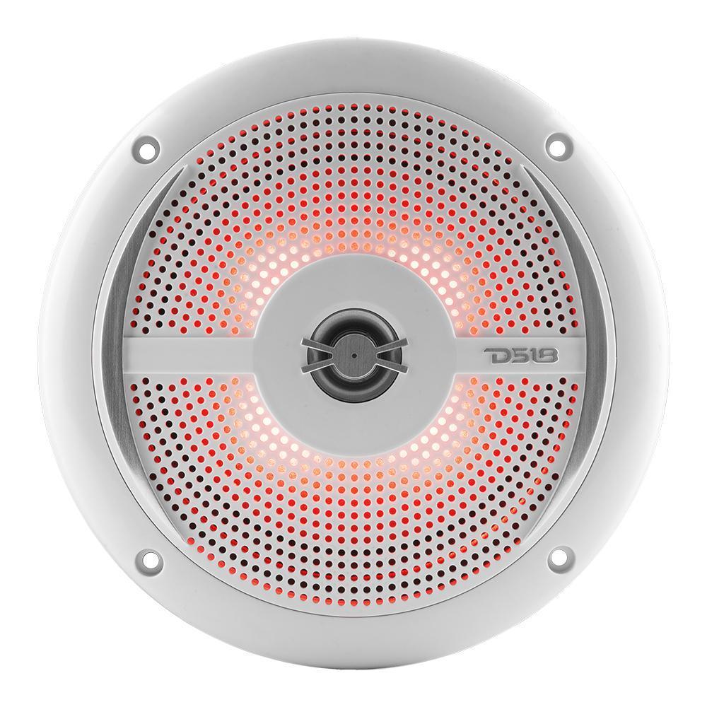 DS18 HYDRO 6.5" SUPER SLIM MARINE SPEAKERS WITH INTEGRATED RGB LIGHTS - WHITE