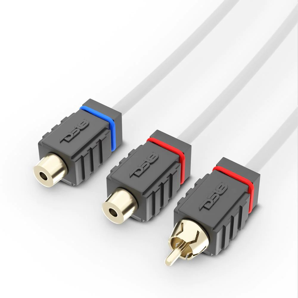 DS18 HYDRO MARINE TINNED OFC RCA Y ADAPTER 1-MALE TO 2-FEMALE CABLE