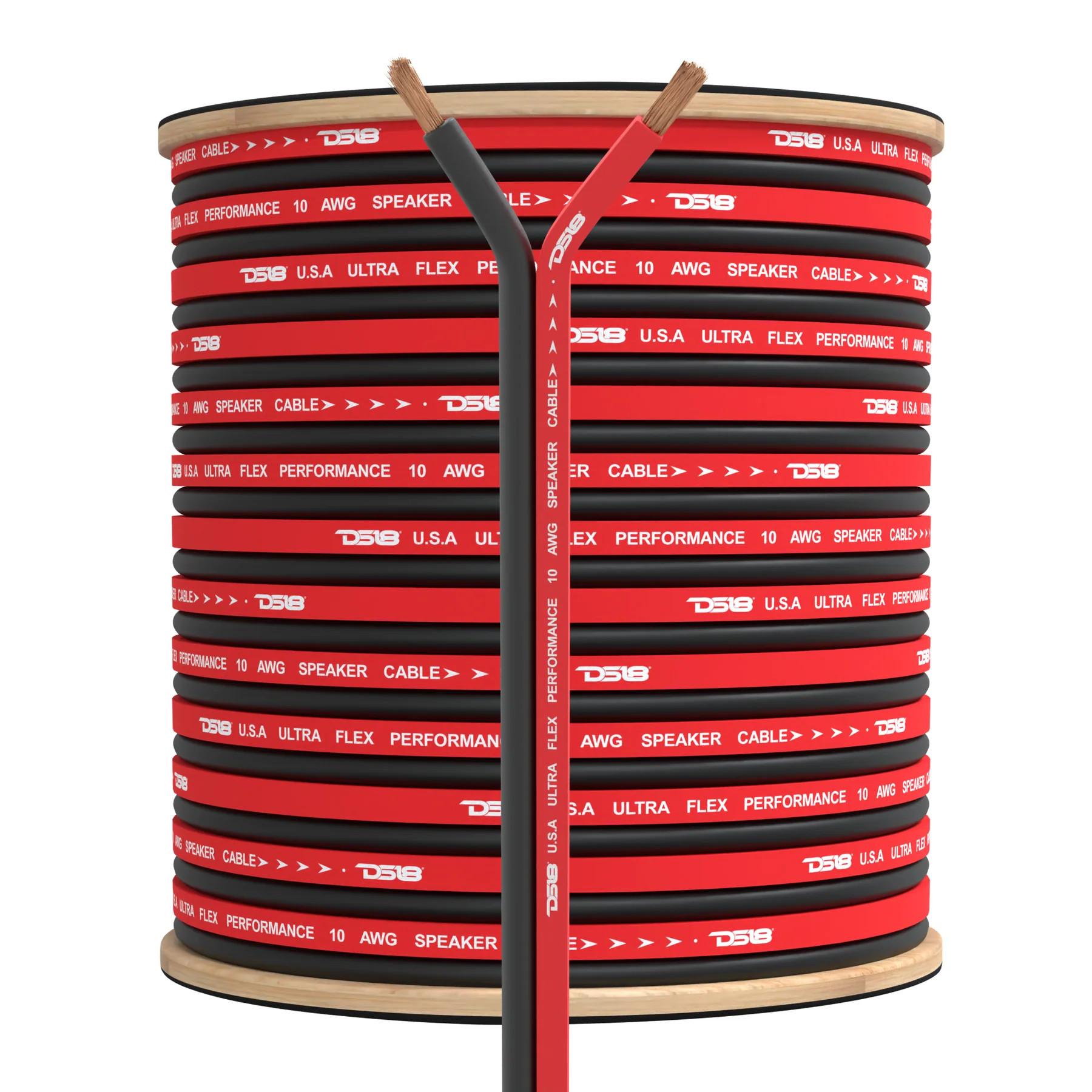 DS18 OFC COPPER 10GA SPEAKER WIRE 250' ROLL - RED/BLACK