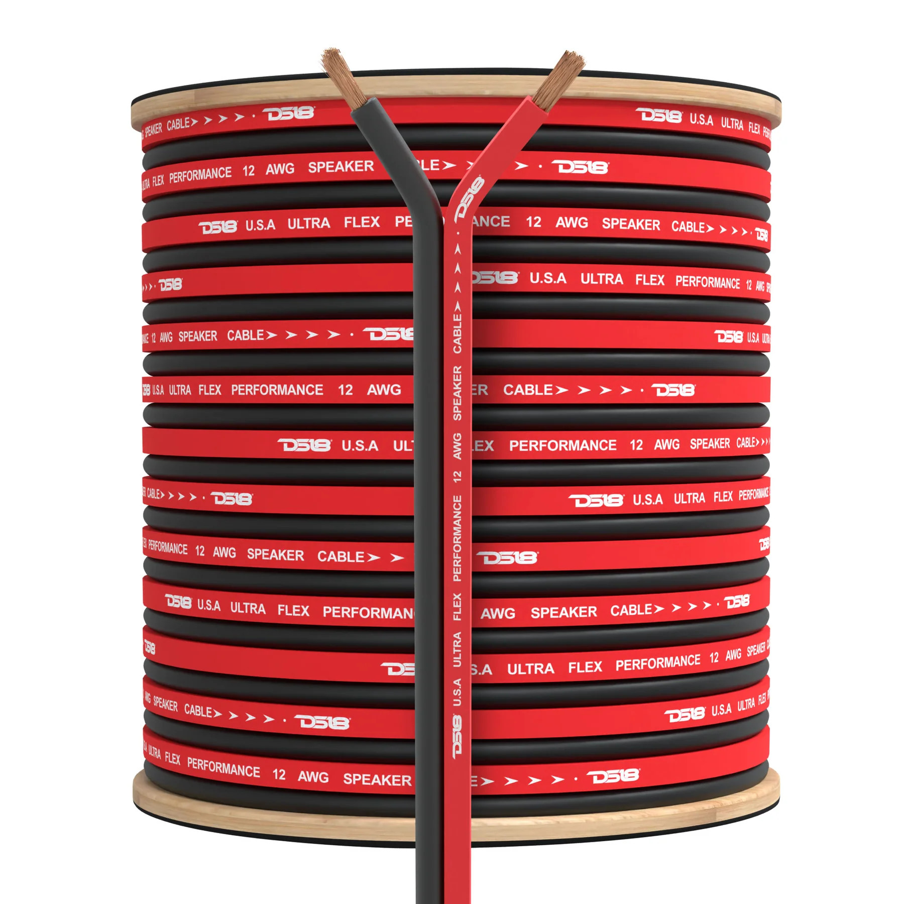 DS18 OFC COPPER 12GA SPEAKER WIRE 250' ROLL - RED/BLACK