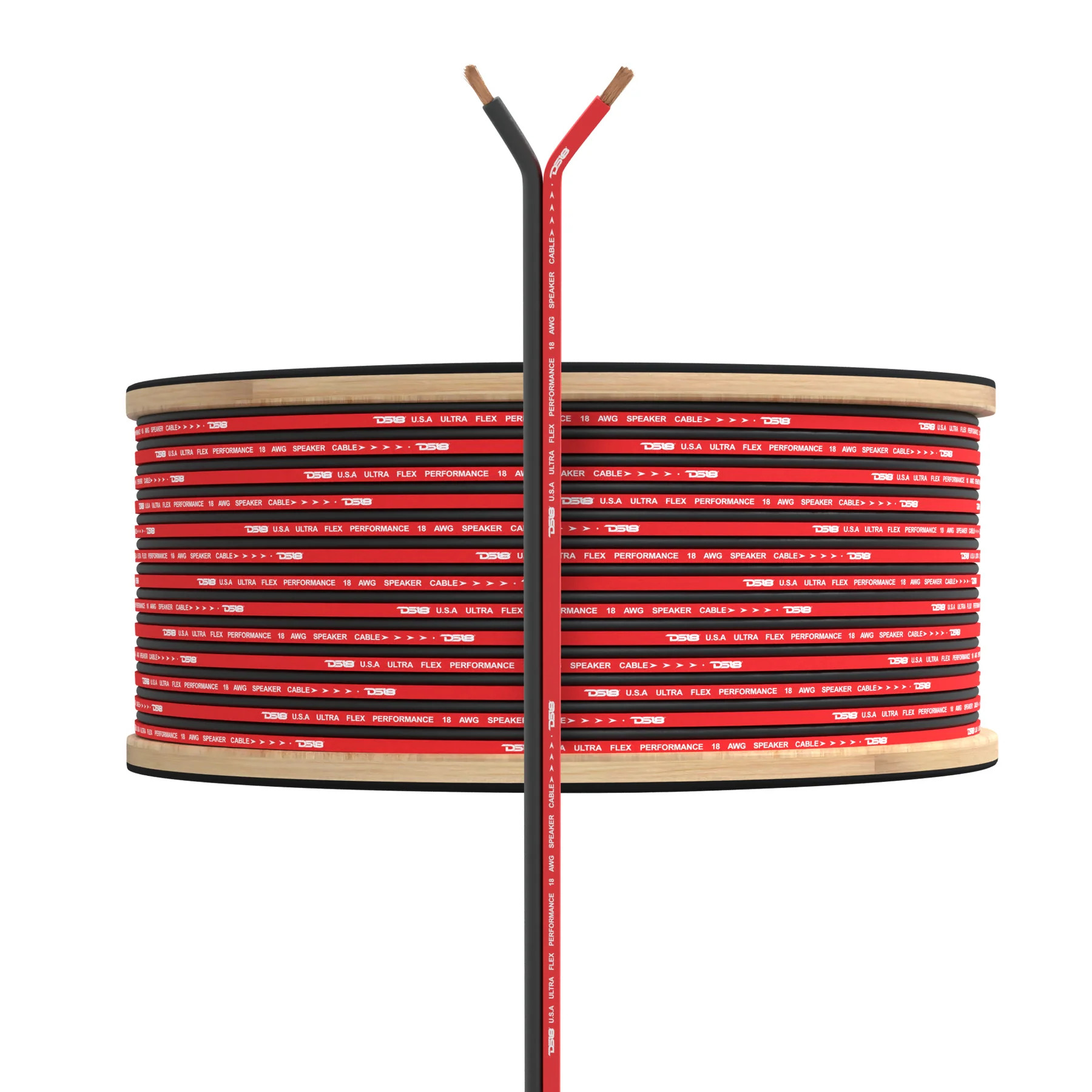 DS18 OFC COPPER 18GA SPEAKER WIRE 500' ROLL - RED/BLACK