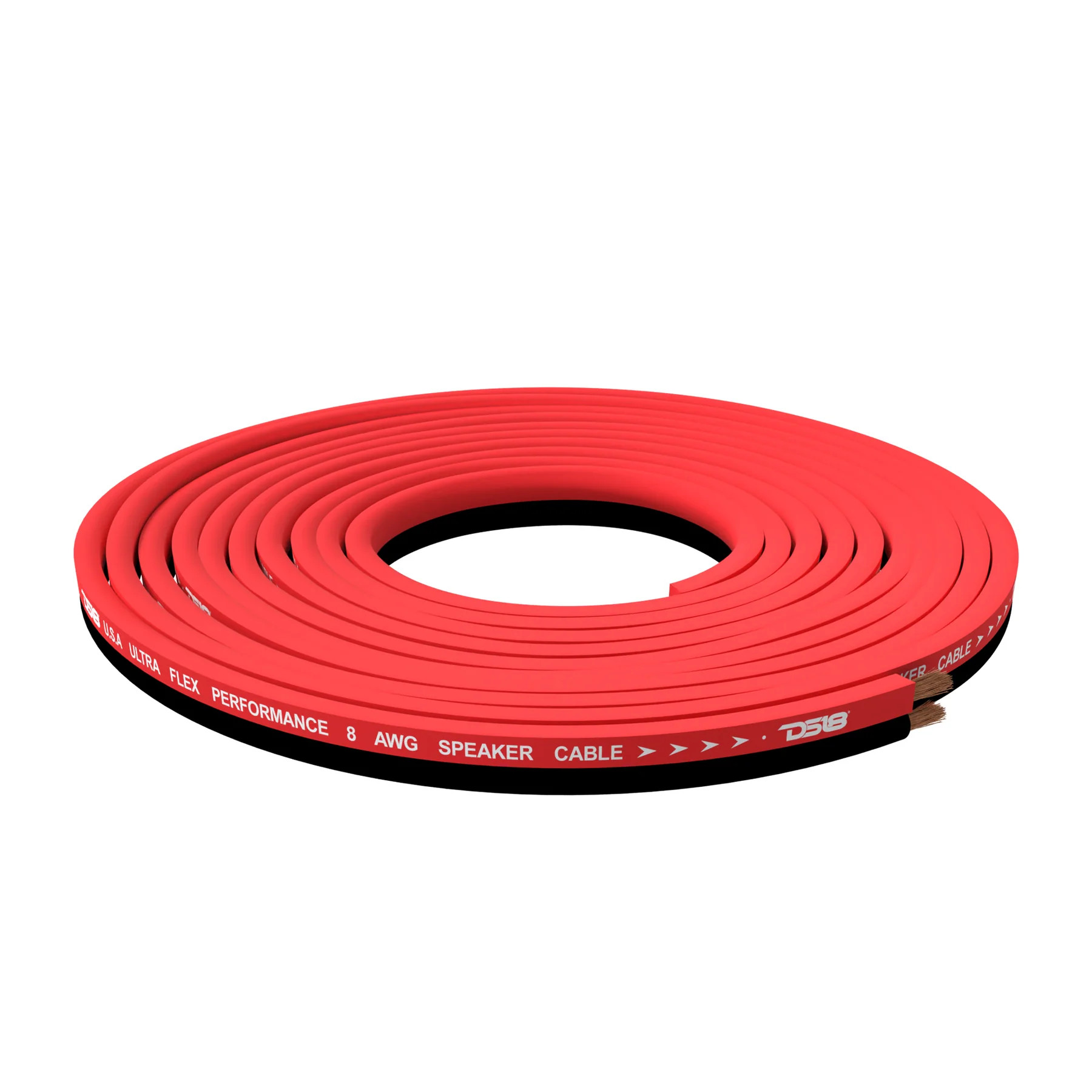 DS18 OFC COPPER 8GA SPEAKER WIRE 100' ROLL - RED/BLACK