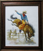 Lee Dubin Framed Original Colored Pencil Sketch "Buckin' Bronco"