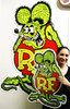 Rat Fink Large Plasma Cut Metal Sign 62" by 42""