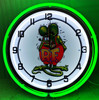 Double Neon Rat Fink Fiqure Chrome Clock 18.5"