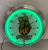 Rat Fink Green Single Neon Clock