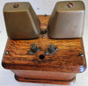 Oak Wood Cow Bell Ringer Box circa 1930's