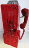 Automatic Electric Three Slot Red Pay Telephone 1950's Operational Red Coil Line