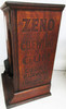 ZENO Chewing Gum 1c Oak Cabinet Dispenser, Circa 1890