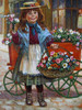 Lee Dubin Framed Original Painting "Flower Peddler"