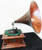 Victor V Phonograph with Original Oak Spear Tip Horn circa 1905 Fully Restored