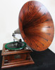 Victor V Phonograph with Original Oak Spear Tip Horn circa 1905 Fully Restored