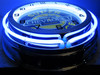 Super Chevrolet Double Neon Blue / White Clock 18"