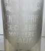 Antique Etched Coca Cola Seltzer Soda Bottle Script Monterey Calif.