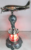 Art Deco Airplane Red Lamp