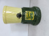 Green River porcelain syrup dispenser with glass and gallon syrup bottle