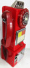 AE Pay Telephone 1950's Operational Red Coil Line, Hand Set, Dial Face