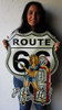 RT66 Pin Up Fill Her Up Plasma Cut metal Sign