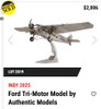 Ford Trimotor Model Airplane  