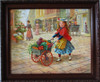 Lee Dubin Framed Original Painting "Fresh Vegetables Peddler"