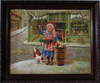 Lee Dubin Framed Original Painting "Fresh Meat Peddler"