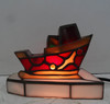 Santa's Sleigh with Presents Stained Glass Christmas Accent Lamp 82156