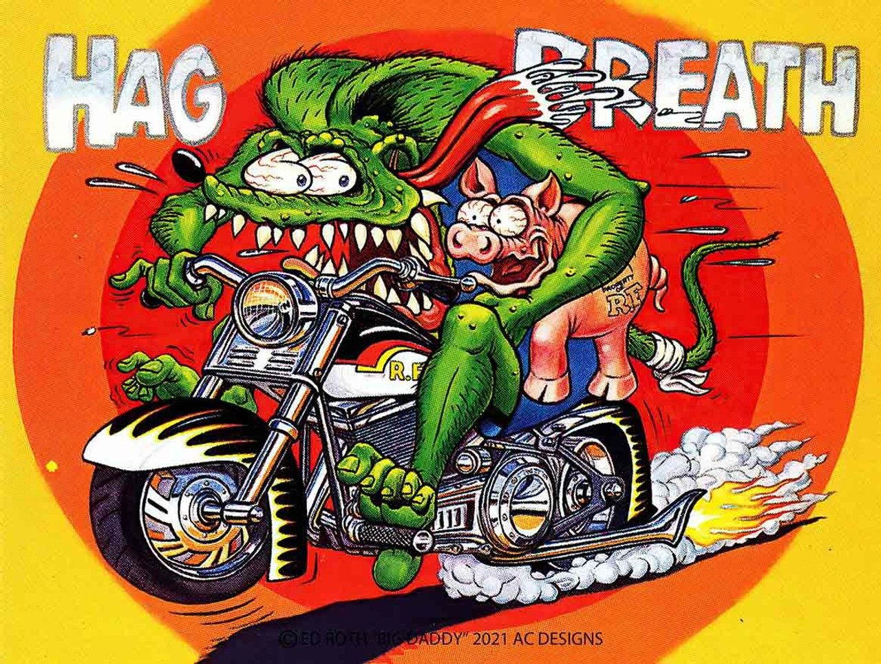 Hag Breath Rat Fink and Hog Metal Sign - American Collectibles