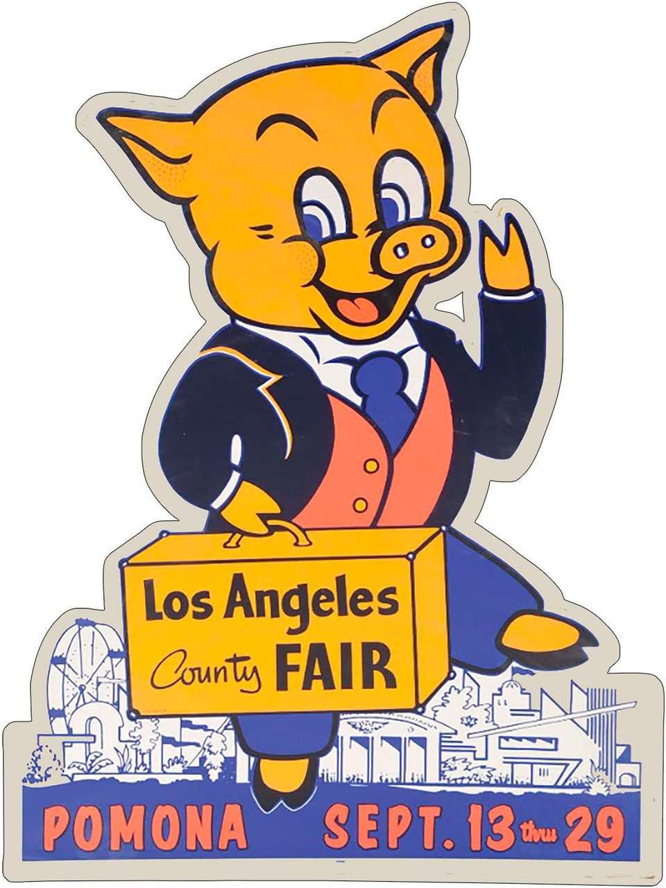 cartoon of pig at fair