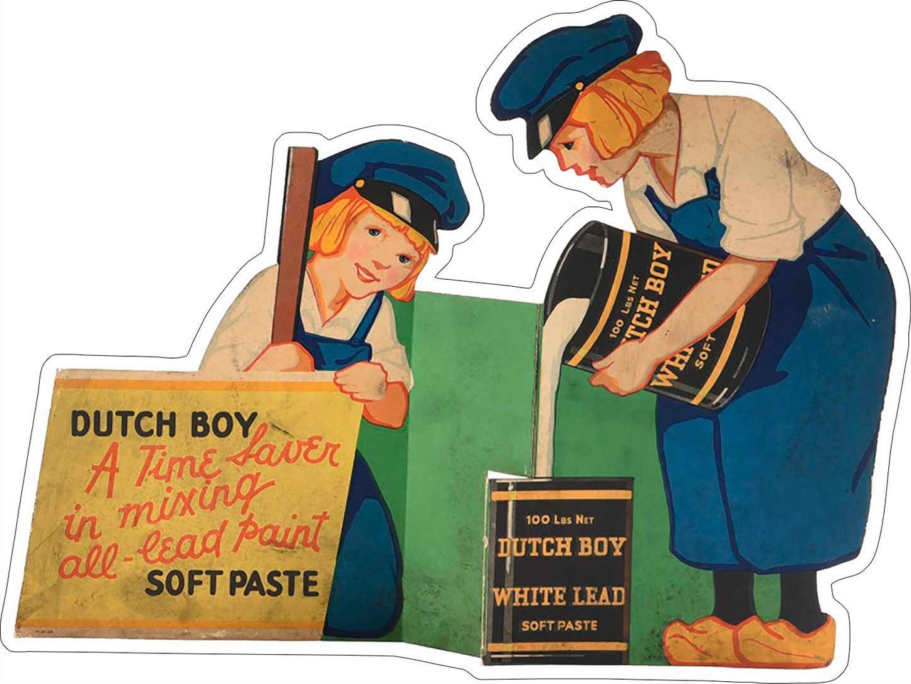 Dutch Boy Soft Paste Laser Cut Metal Advertising Sign - American