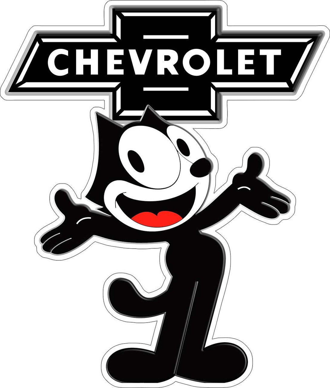 Felix the Cat Chevrolet Laser Cut Metal Sign - American