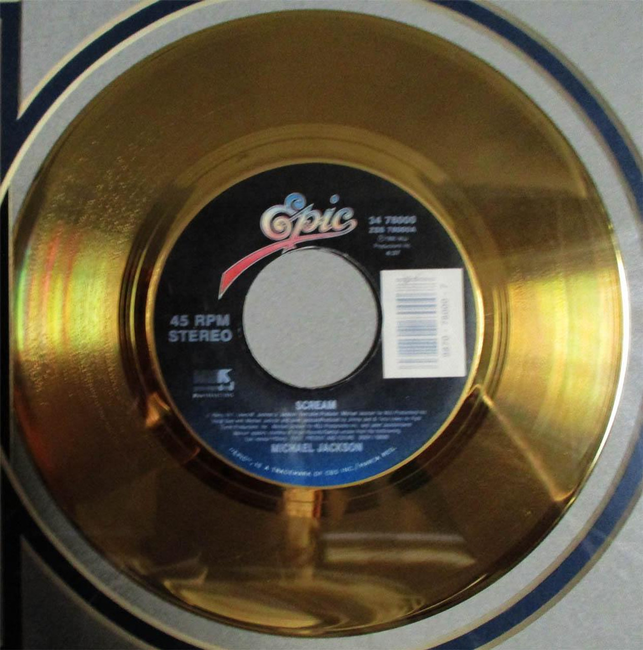 M*2様 激レアMichael Jackson Scream Gold Reco MICHAEL JACKSON SCREAM 24KT GOLD PLATED RECORD LIMITED