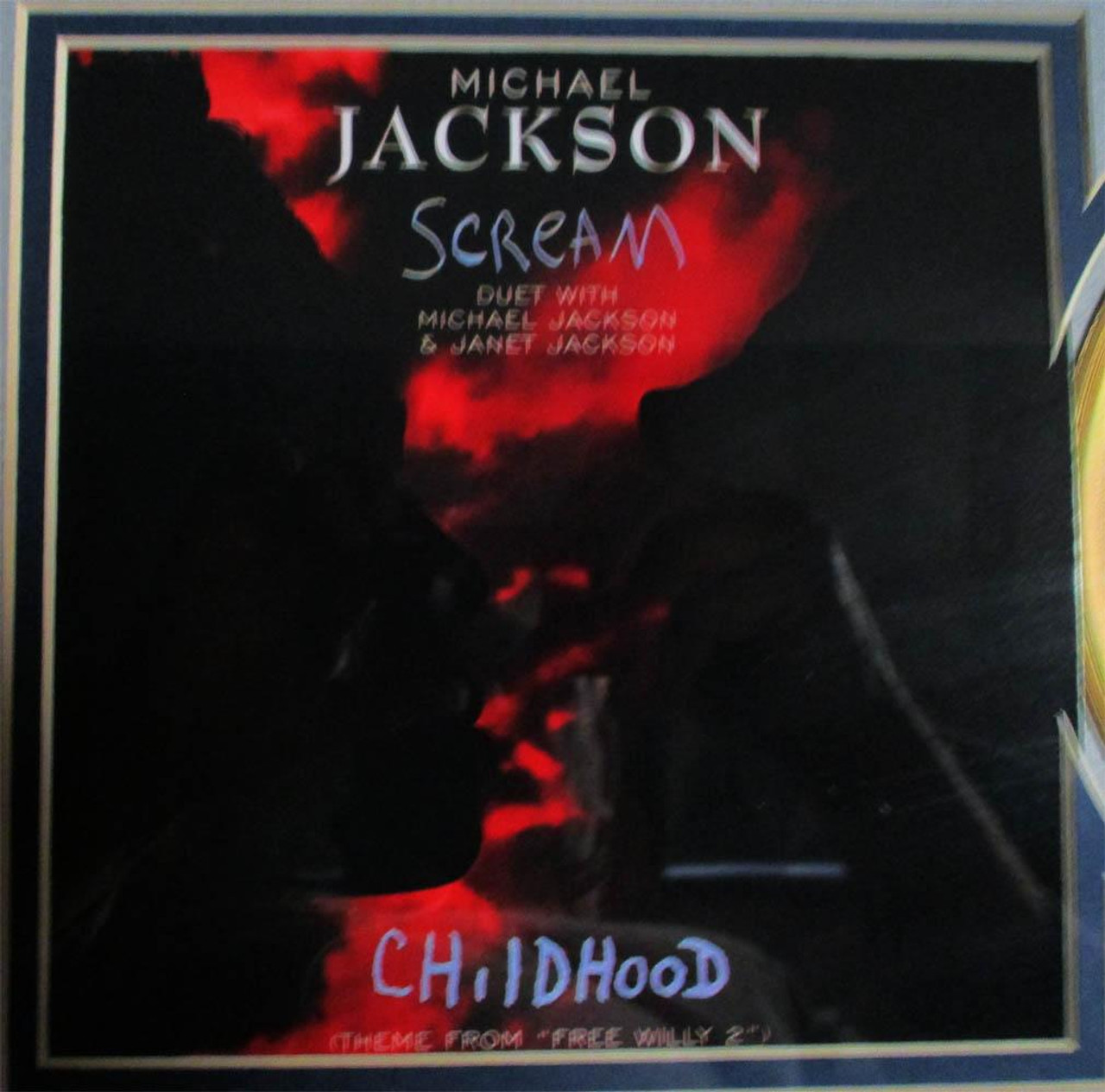 M*2様 激レアMichael Jackson Scream Gold Reco Michael Jackson “Scream” Framed 45 Gold Record Limited