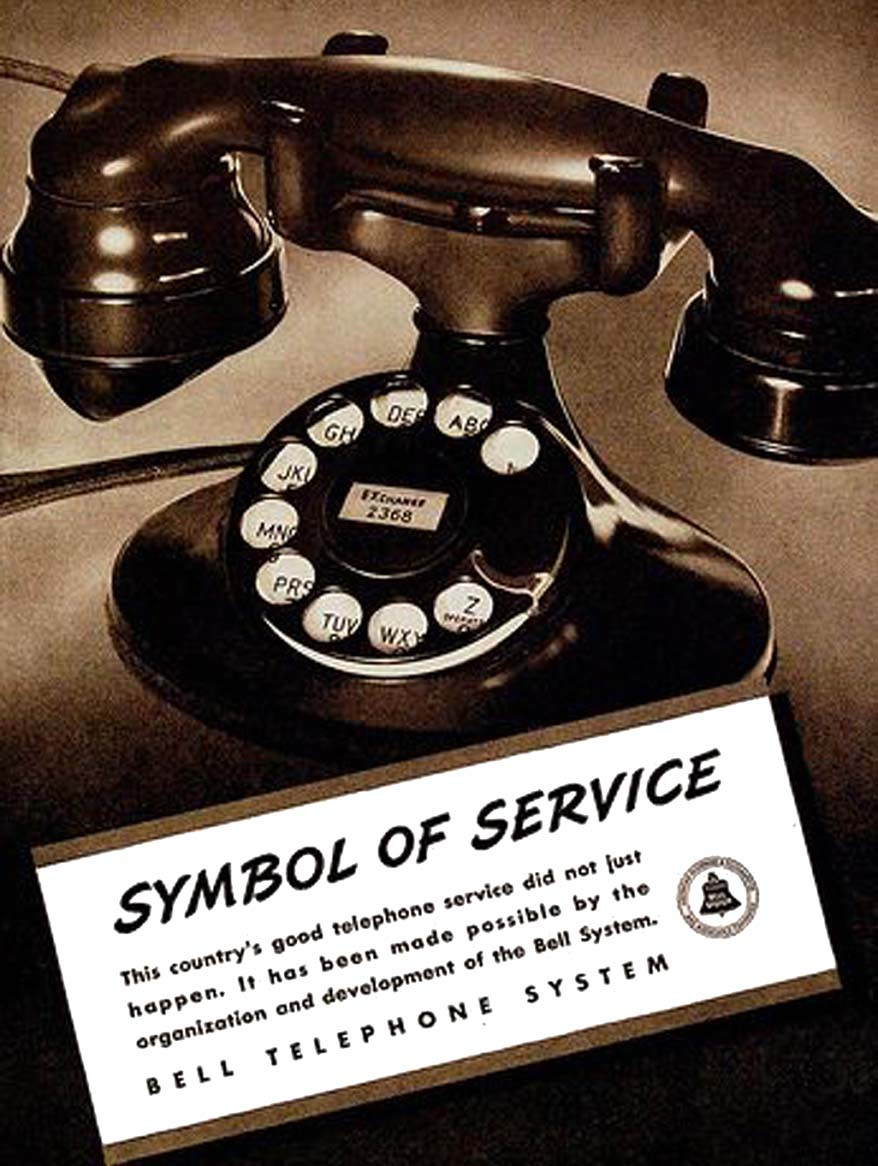 Bell Telephone Symbol of Service Advertisement Metal Sign - American ...