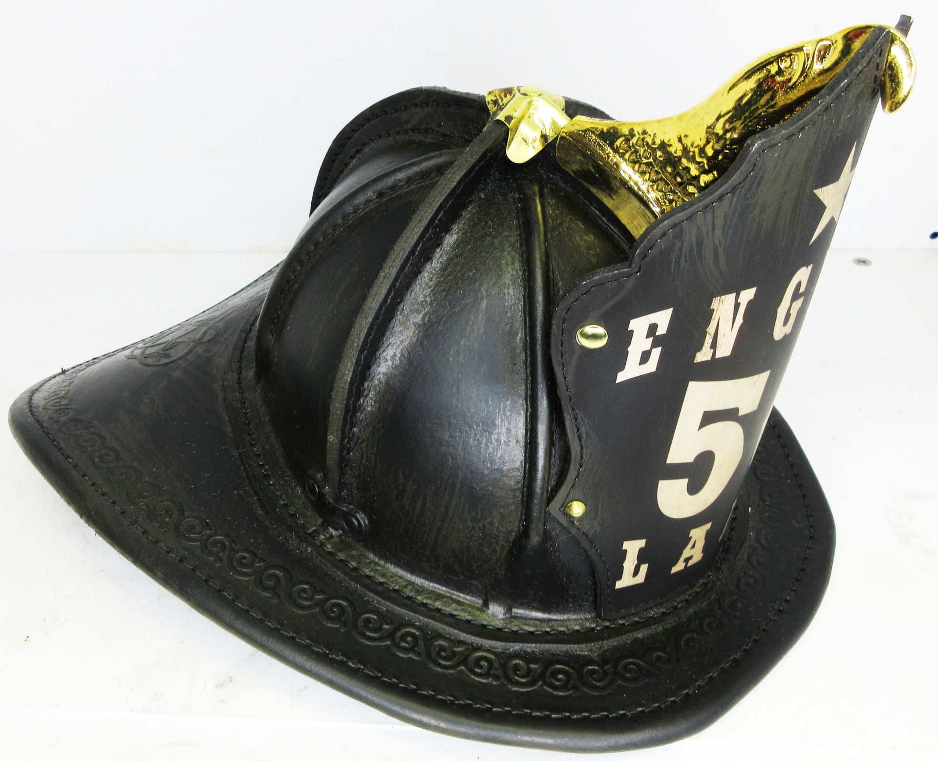 High Eagle Leather Fire Helmet Chief Engineer FDNY (rustic black finish
