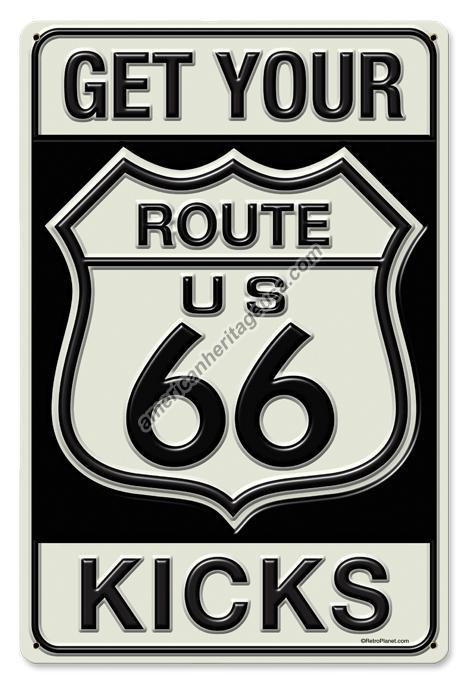 Get Your Kicks Route US 66 Metal sign - American Collectibles