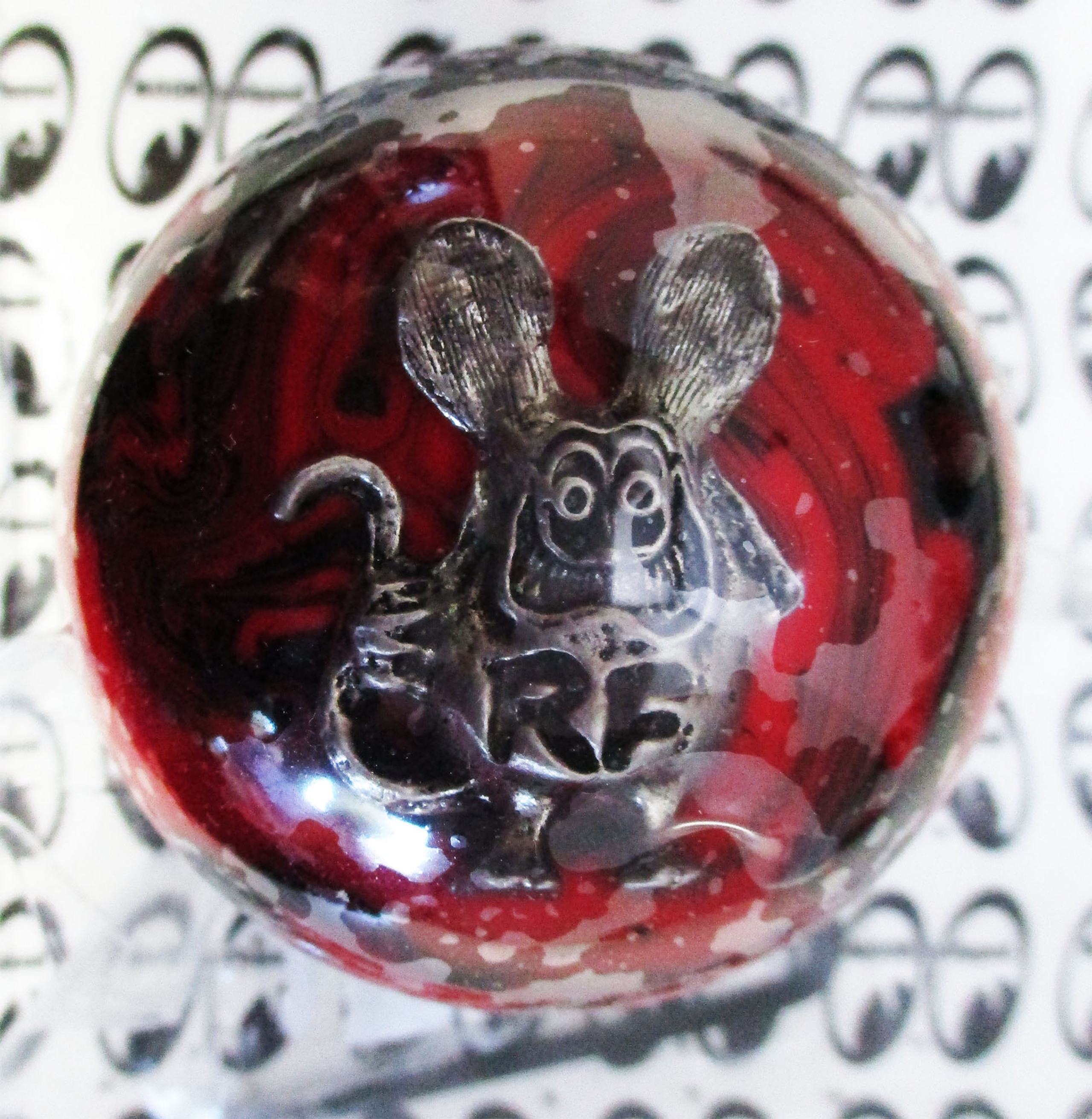 rat fink shift knob pearl red