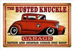 Busted Knuckle Motorcycle 24" Oval Metal Sign (disc) American