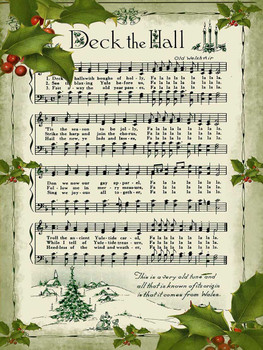 Deck the Halls Sheet Music Open Sleigh Ride Metal Sign