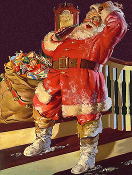 Santa Taking a Break Metal Sign