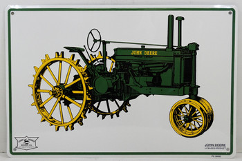 John Deere Tractor 18" x 12" Embossed Aluminum Sign