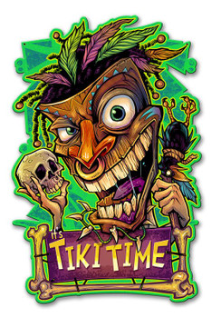 It's Tiki Time Plasma Cut Metal Sign It's Tiki Time Plasma Cut Metal Sign
