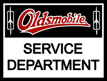 Oldsmobile Service Department Metal Sign