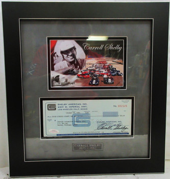 Carroll Shelby Framed Autograph Check #002126 Certified