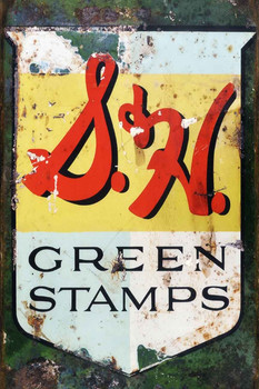 S.H. Green Stamps Distressed Metal Sign S.H. Green Stamps Distressed Metal Sign